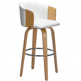 Bar Stool Enzo Ε7519,2 50x50x103cm Natural-White WHITE