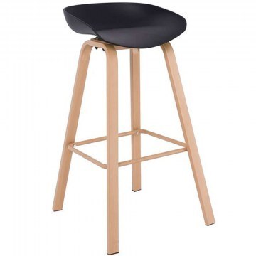 Σκαμπό Μπαρ Pent ΕΜ1531,2 49x52x84cm Natural-Black