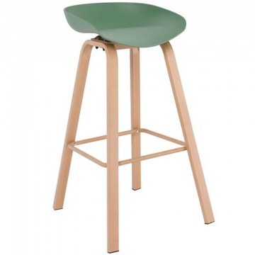 Bar Stool Pent ΕΜ1531,3 49x52x84cm Natural-Green