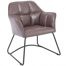 Armchair Polly ΕΜ719,3 67x64x82cm Cappuccino-Black CAPPUCCINO