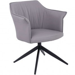 Rotating Armchair Evelyn ΕΜ718,2 64x63x80cm Grey-Black GREY