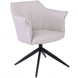 Rotating Armchair Evelyn ΕΜ718,2 64x63x80cm Beige-Black BEIGE