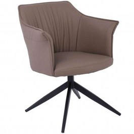 Rotating Armchair Evelyn ΕΜ718,1 64x63x80cm Cappuccino-Black CAPPUCCINO