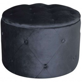 Stool With Storage Space Travis Velure Ε7025,2 D60x45cm Black BLACK