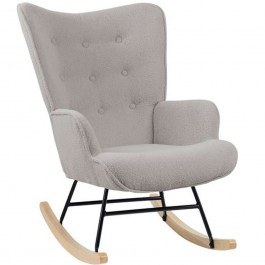 Πολυθρόνα Κουνιστή Alma Teddy Ε7143,9 67x86x92cm Light Grey-Black LIGHT GREY