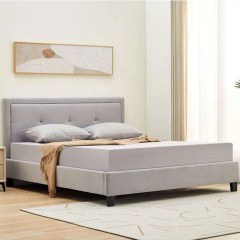 Bed Beco (For Mattress 150x200cm) Ε8115,1 160x216x100cm Light Grey
