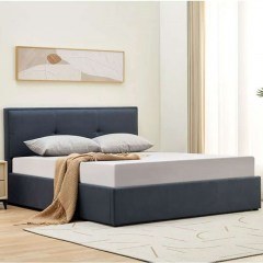 Bed With Storage Space Walter (For Mattress 150x200cm) Ε8113,1 160x221x100cm Grey