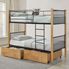 Κρεβάτι Κουκέτα Net (Για Στρώμα 90x190cm) Ε8039 95x200x158cm Natural-Black