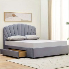 Bed Ariel (For Mattress 160x200cm) Ε8116,1 170x218x115cm Grey