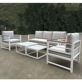 Garden Lounge Marilian (Set 5Pcs) Ε6871,2 White-Grey WHITE-GREY