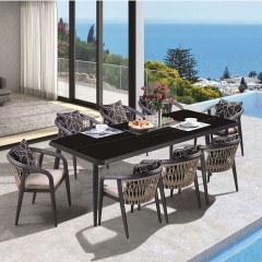 Dinning Set Jardin (Set 9Pcs) Ε6742,S2 220x100x75cm Anthracite-Beige