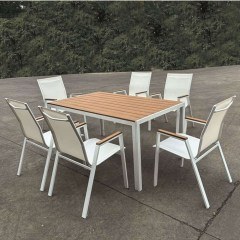 Dinning Set Virna (Set 7Pcs) Ε6797,2S 150x90x73cm White-Natural