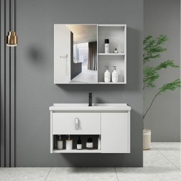 Bathroom Furniture Set Idea-2 Mirror & Counter with Washbasin EN101.1 55x11x60/60x47x45cm White WHITE