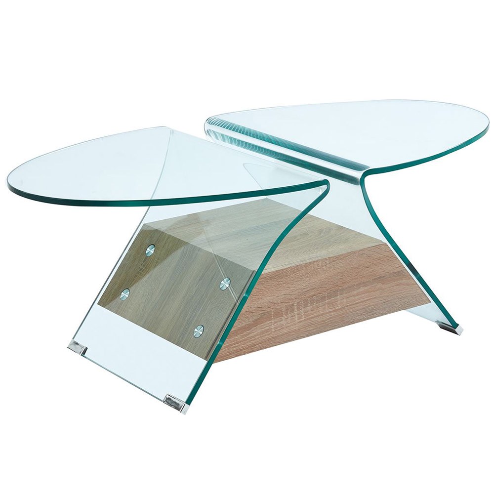 Τραπεζάκι Wood-Διάφανο Glasser ΕΜ721,1 100x54x39cm Natural