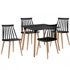 Τραπεζαρία Σετ 5Τμχ ΕΜ139,2S1 80x80x73/43x48x77cm Natural-Black