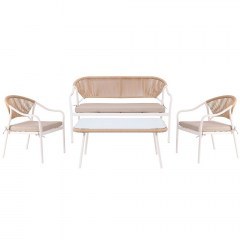 Καθιστικό Κήπου 5Τμχ Palermo Ε257,1 88x48x40-124x63x78-60x63x78cm Natural-White
