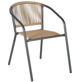 Stackable Armchair Patty E2391,1 54x69x73cm Anthracite-Natural NATURAL