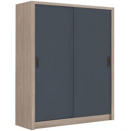 Double-Door Wardrobe - Sliding Vanity E7355,1 160x60x200cm Anthracite-Walnut ANTHRACITE-WALNUT
