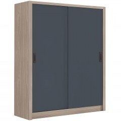 Double-Door Wardrobe - Sliding Vanity E7355,1 160x60x200cm Anthracite-Walnut