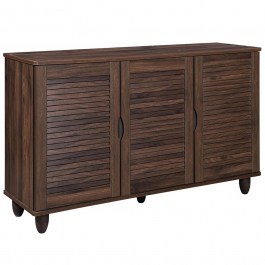 Shoe Cabinet 3 Doors E83730 110x33x77cm Walnut WALNUT