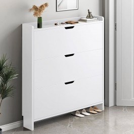 Shoe rack MDF E8330,2 80x17x115cm White WHITE
