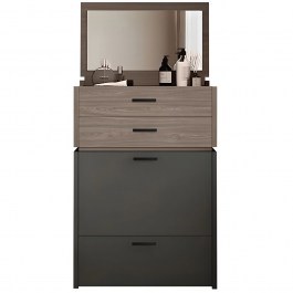 Toilet Vanity E7353,1 60x45x90/130cm Anthracite-Walnut ANTHRACITE-WALNUT