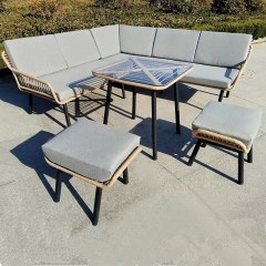 Garden Lounge (Set of 4) Salsa Corner E2801 Natural-Black