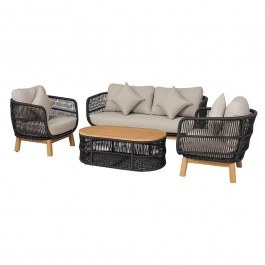 Σαλόνι Κήπου (Σετ 4Τμχ) Mark Ε2360,1 Black-Beige BLACK-BEIGE