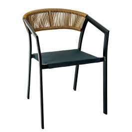 Πολυθρόνα Βεράντας-Κήπου Parma Ε6717,1 55x58x78cm Anthracite-Natural ANTHRACITE