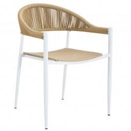 Stackable Armchair Malta E6722,1 57x57x76cm White-Beige BEIGE