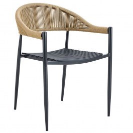 Stackable Armchair Malta E6722.2 57x57x76cm Black-Beige BLACK
