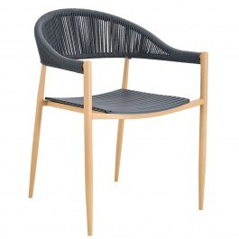 Stackable Armchair Malta E6722.4 57x57x76cm Natural-Grey GREY