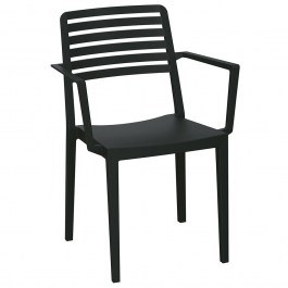 Stackable Garden Dining Armchair Nola E310.2 57x56x83cm Black BLACK