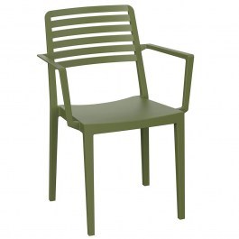 Stackable Garden Dining Armchair Nola E310.3 57x56x83cm Green GREEN