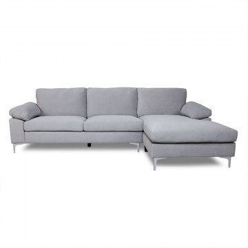 Corner Living Room Sofa Alex E966.20 260x130x82cm Grey