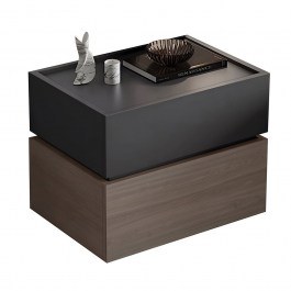 Vanity Bedside Table E7351,1 60x40x45cm Anthracite-Walnut ANTHRACITE-WALNUT