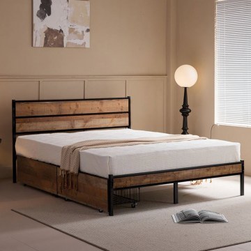 Κρεβάτι Διπλό Pallet (Για Στρώμα 160x200cm) Ε8431,1 162x207x95cm Black-Walnut
