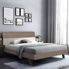 Κρεβάτι Διπλό Vanity (Για Στρώμα 160x200cm) Ε7350,2 161x201x98cm Walnut-Ecru