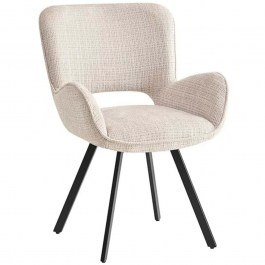 Swivel Armchair Veta ΕΜ7918,1 58x58x84cm Beige-Black BEIGE