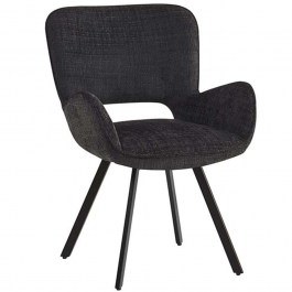 Swivel Armchair Veta ΕΜ7918,2 58x58x84cm Black BLACK