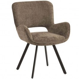 Swivel Armchair Veta ΕΜ7918,3 58x58x84cm Brown-Black BROWN