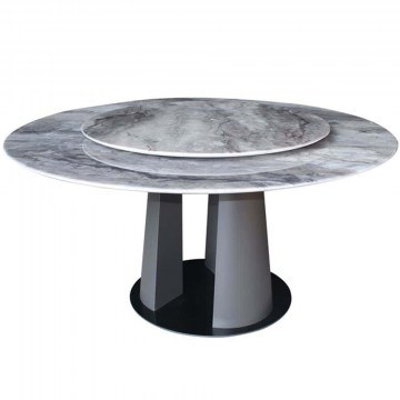 Rotating Table Lazy Susan ΕΜ784,1 D150x76cm Marble Grey