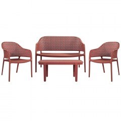 Garden Lounge Malaga (Set 4Pcs) Ε320,S3 Red