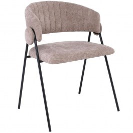 Armchair Alfredo ΕΜ7102,1 57x55x76cm Beige-Black BEIGE