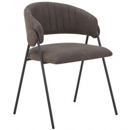 Armchair Alfredo Suede ΕΜ7102,3 57x55x76cm Anthracite-Black ANTHRACITE