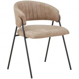 Armchair Alfredo Suede ΕΜ7102,4 57x55x76cm Beige-Black BEIGE