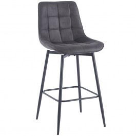 Σκαμπό Μπαρ Myriam Suede ΕΜ7916,R2 48x57x105cm Anthracite-Black ANTHRACITE