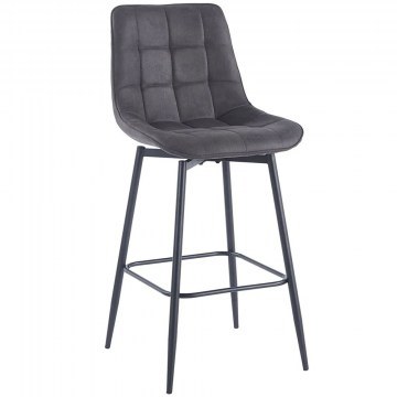 Σκαμπό Μπαρ Myriam Suede ΕΜ7916,R2 48x57x105cm Anthracite-Black