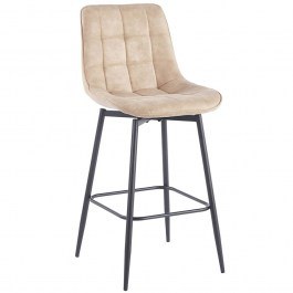 Σκαμπό Μπαρ Myriam Suede ΕΜ7916,R4 48x57x105cm Beige-Black BEIGE