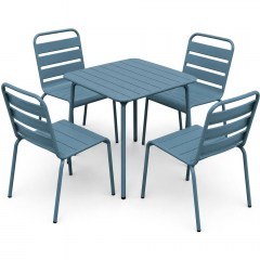 Garden Dining Set Brio Slat Ε545,2S (Set 5Pcs) 70x70x73cm Blue